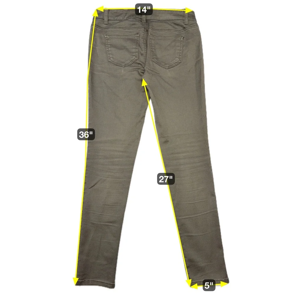 Love Fire Women's Skinny‎ Pants Size 1 Olive Green Stretch Zipper Pocket
